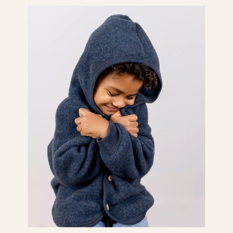 Engel Natur Engel Natur jas met capuchon - Blue melange