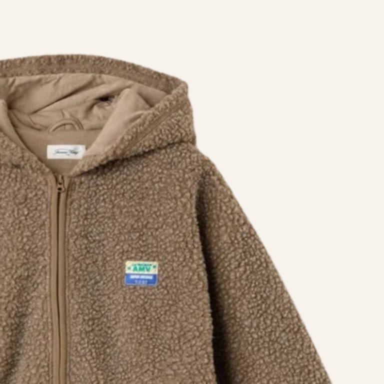 American Vintage American Vintage Hoktown jas van teddy met capuchon - Muscade Chine