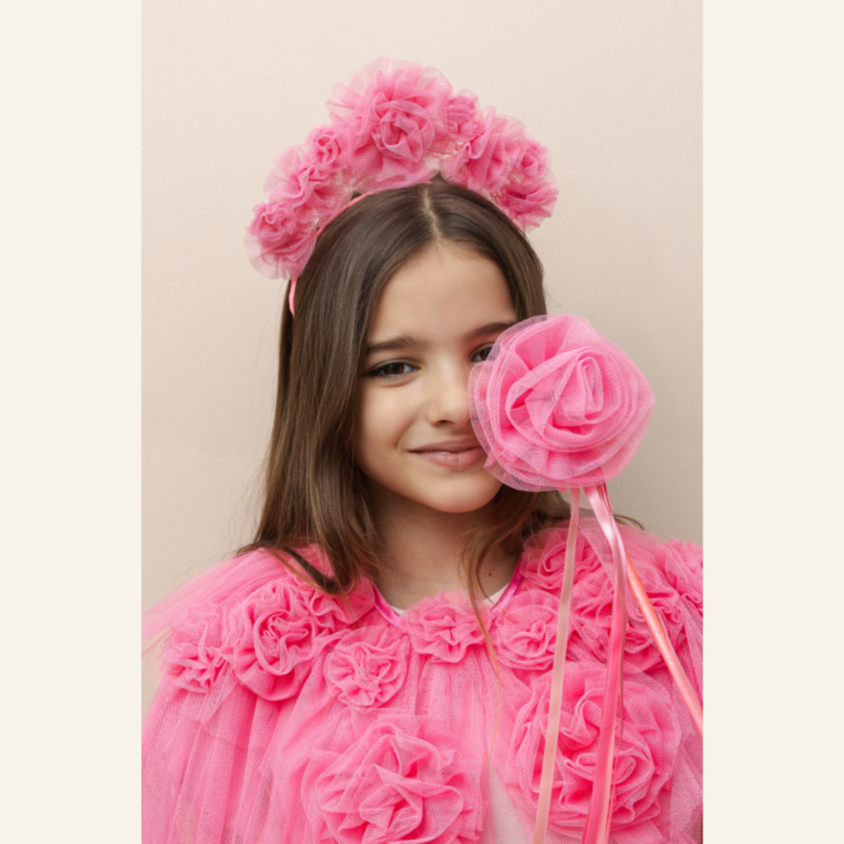 Mimi & Lula Mimi and Lula Pink ruffle flower wand