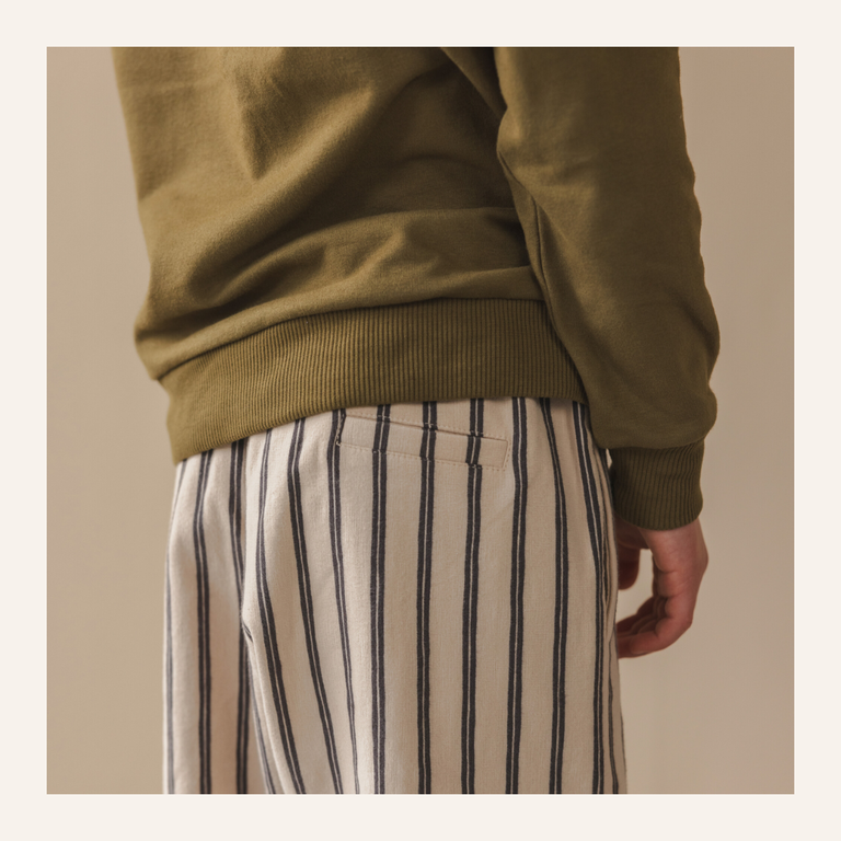 Phil&Phae Phil&Phae Loose pants slub stripes - Graphite