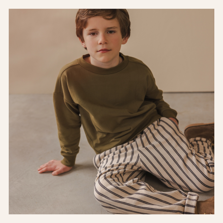 Phil&Phae Phil&Phae Loose pants slub stripes - Graphite