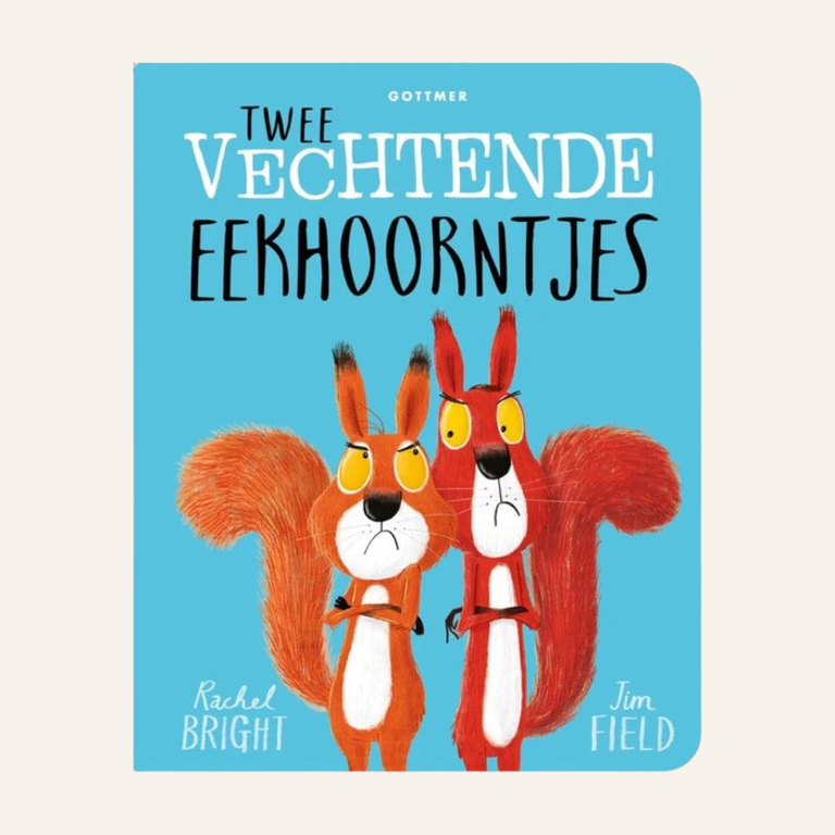 Twee vechtende eekhoorntjes (kartonboek)