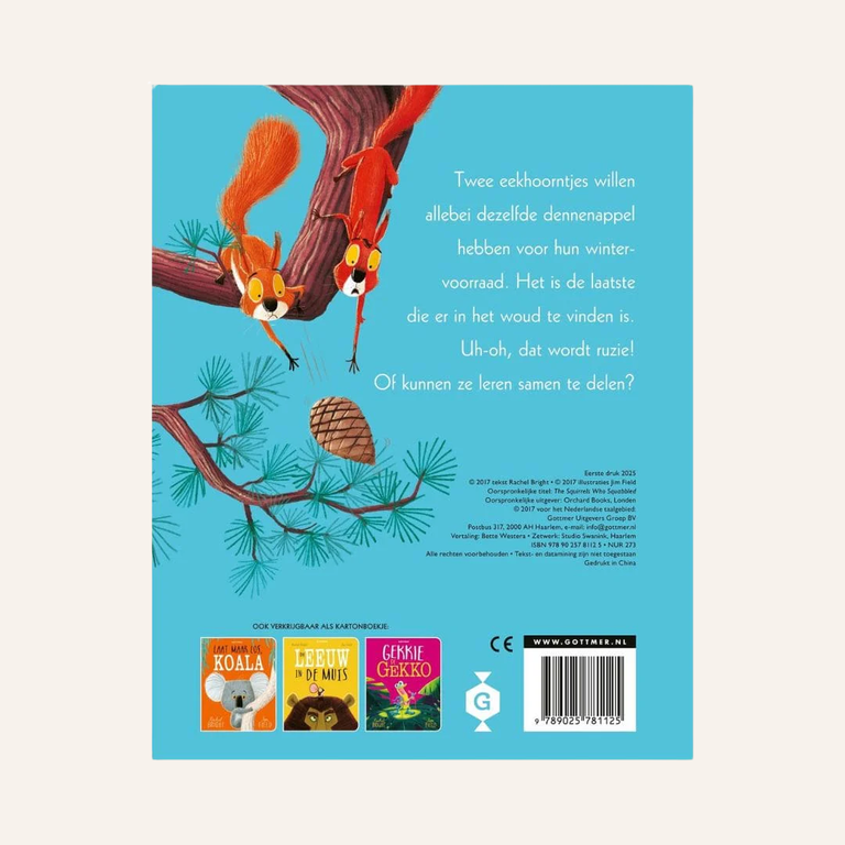 Twee vechtende eekhoorntjes (kartonboek)