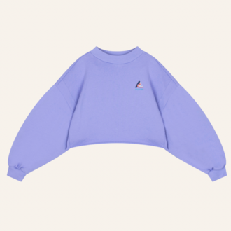 Repose AMS Repose AMS Crop heart sweater - Glacier bloom