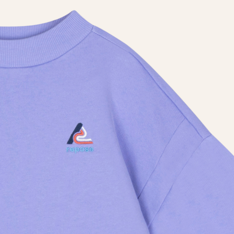 Repose AMS Repose AMS Crop heart sweater - Glacier bloom