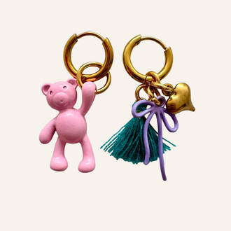 By Melo By Melo Oorbellen Beer - Roze