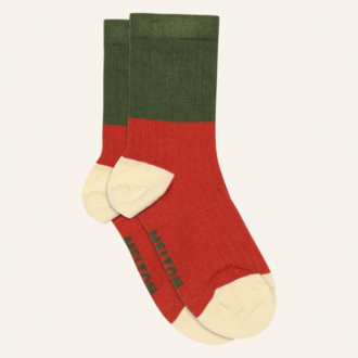 Melton Melton Block Colour Socks - Elm Green