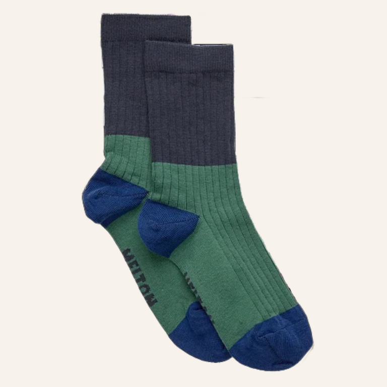 Melton Melton Block Colour Socks - Marine