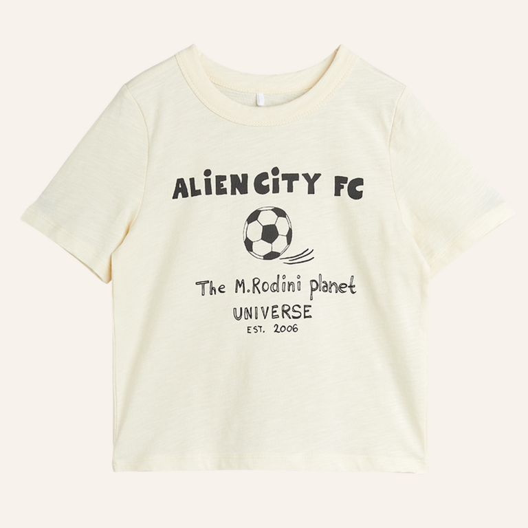 Mini Rodini Mini Rodini Alien city FC ss tee - Off white