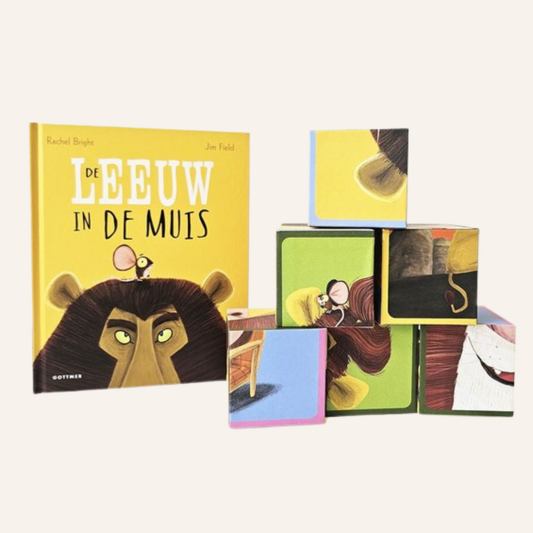 De leeuw in de muis boek & blokpuzzel