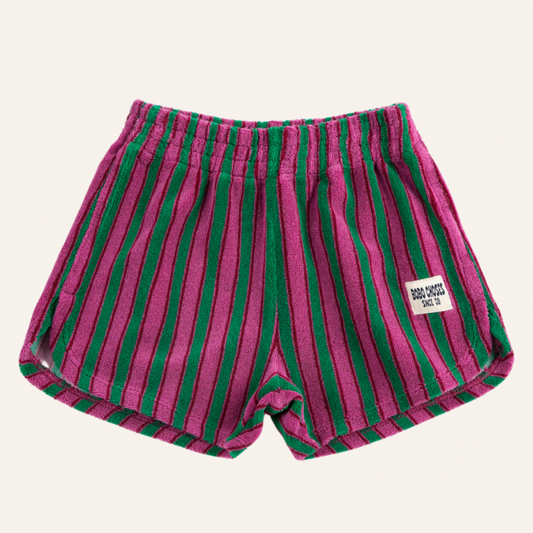 Bobo Choses Bobo Choses Striped terry cloth shorts