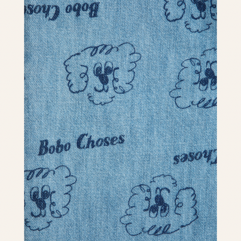 Bobo Choses Bobo Choses Pickles the dog all over light denim pants
