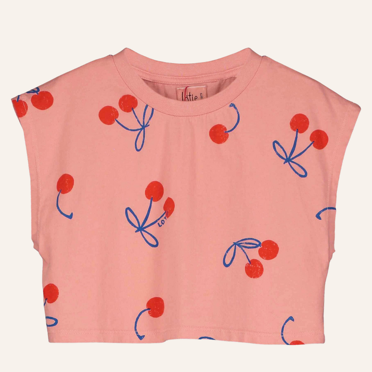 Lötiekids Lötiekids Short Top Cherries All Over  | Clay Pink