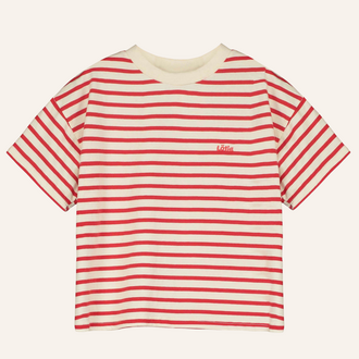 Lötiekids Lötiekids T-shirt Stripes | Off-white & Red