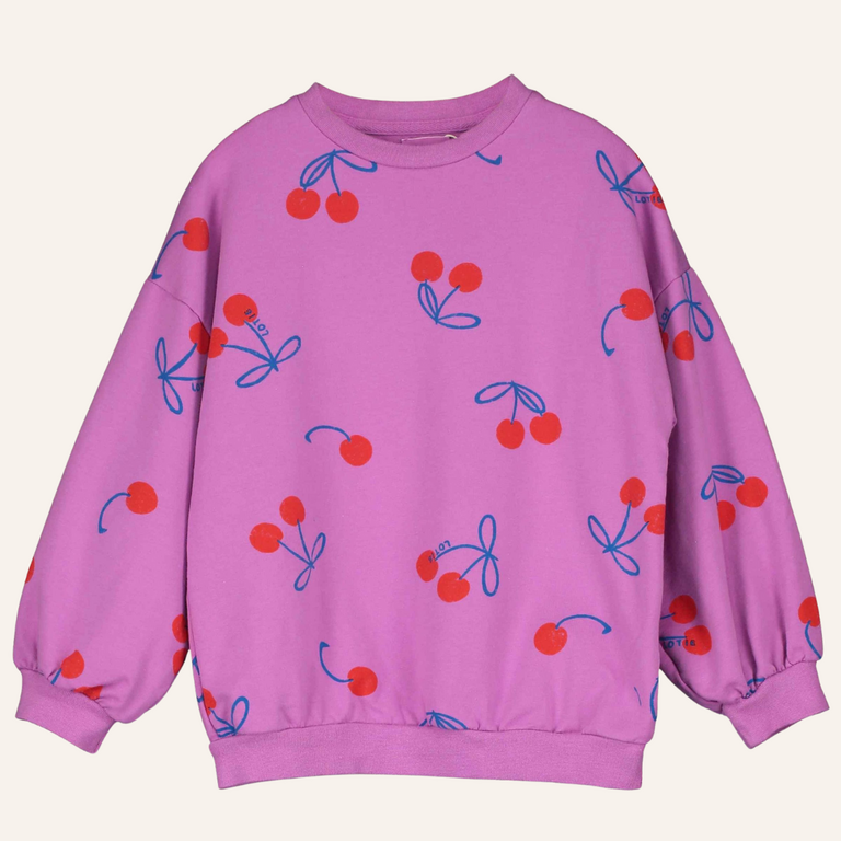 Lötiekids Lötiekids Sweatshirt Cherries All Over | Magenta