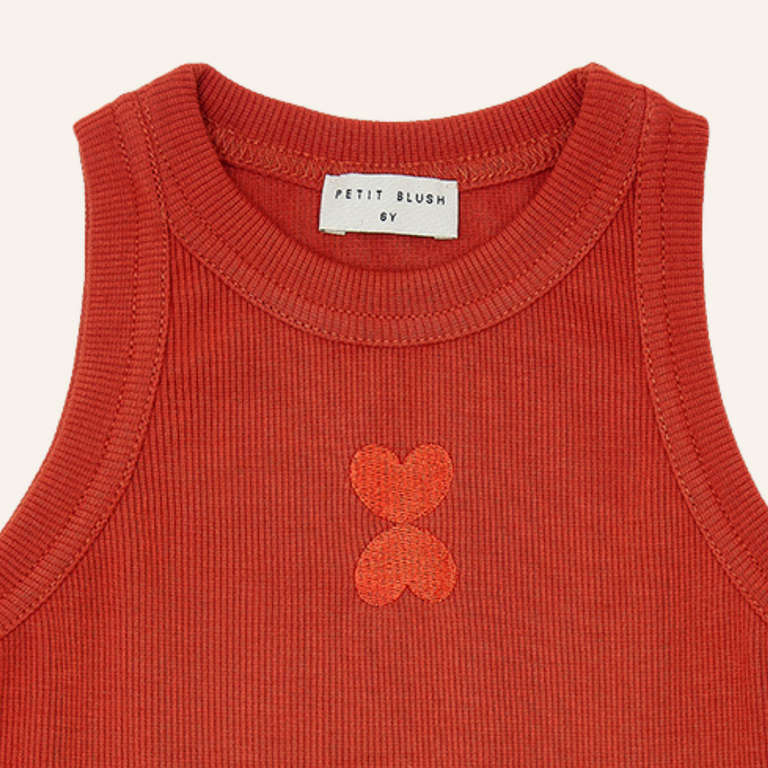 Petit Blush Petit Blush Rib singlet - Burnt brick