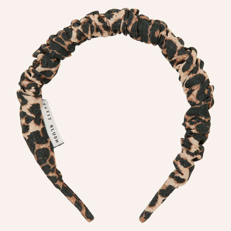 Petit Blush Petit Blush smocked headband - Leopard