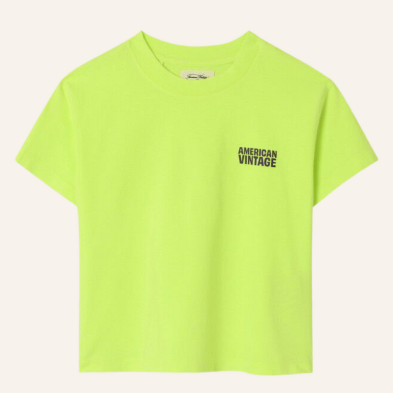 American Vintage AMV Kid Tee-shirt Gixy -  Jaune Fluo