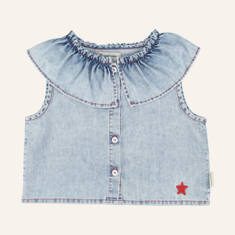Piupiuchick Piupiuchick Sleeveless collar blouse | Blue light denim