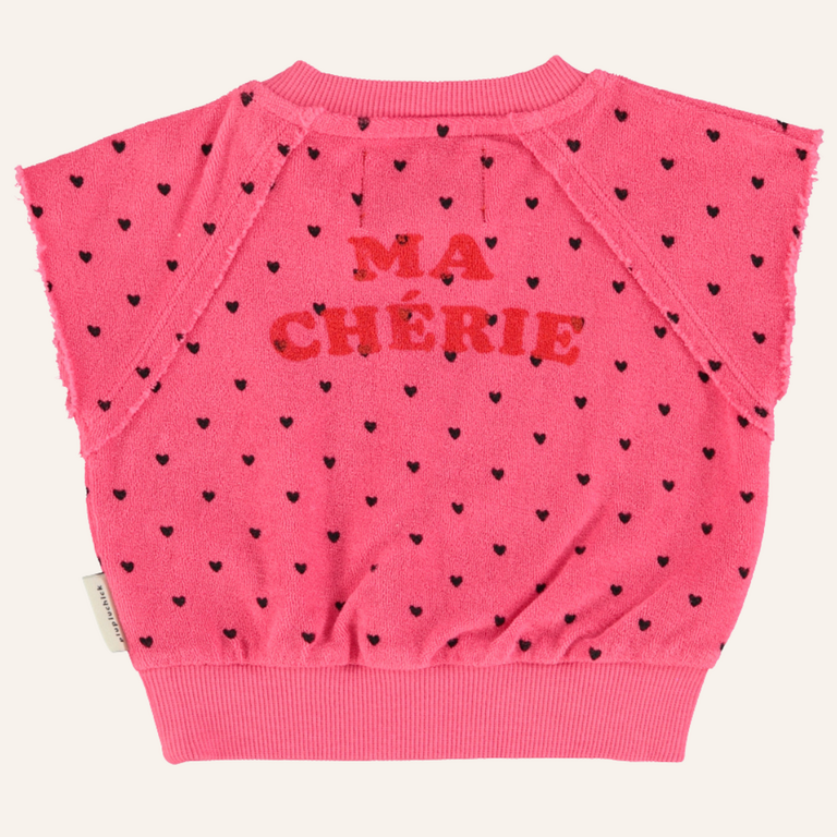 Piupiuchick Piupiuchick Sleeveless sweatshirt | Pink w/ cherry print