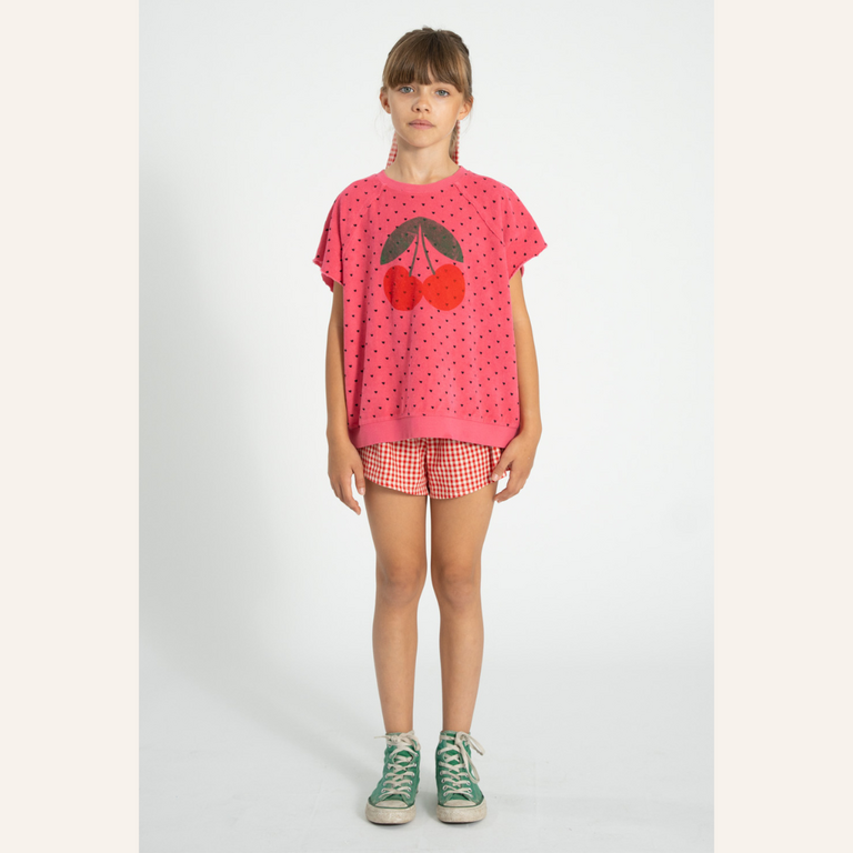 Piupiuchick Piupiuchick Sleeveless sweatshirt | Pink w/ cherry print