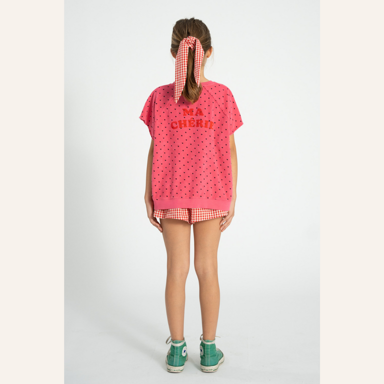 Piupiuchick Piupiuchick Sleeveless sweatshirt | Pink w/ cherry print