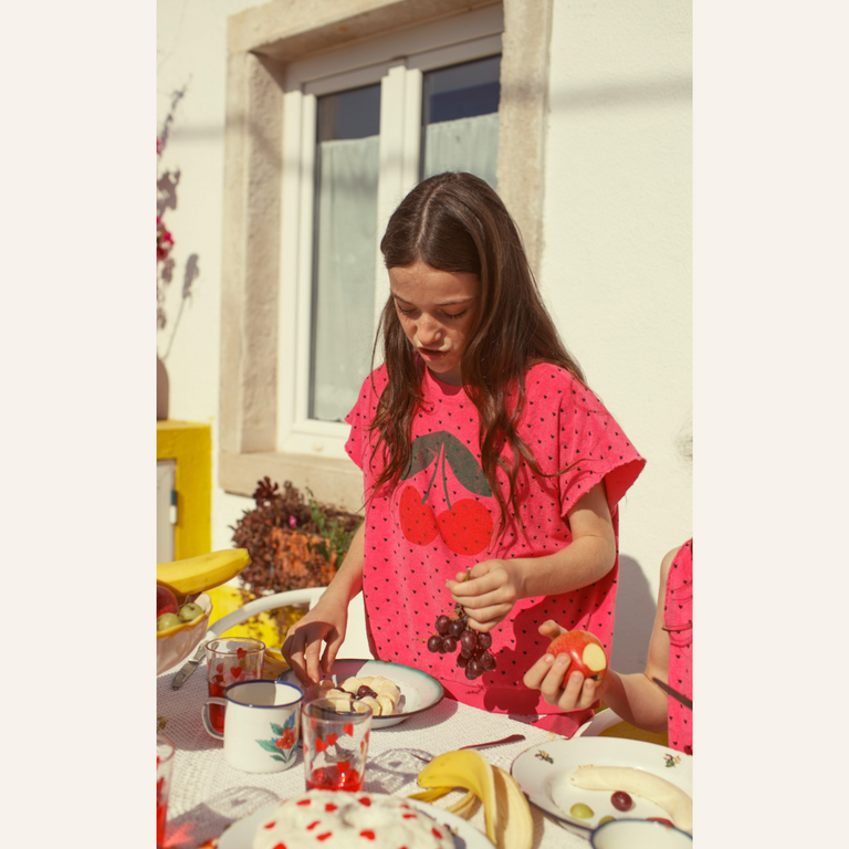 Piupiuchick Piupiuchick Sleeveless sweatshirt | Pink w/ cherry print