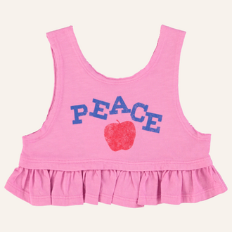 Piupiuchick Piupiuchick Top | Pink w/ peace print