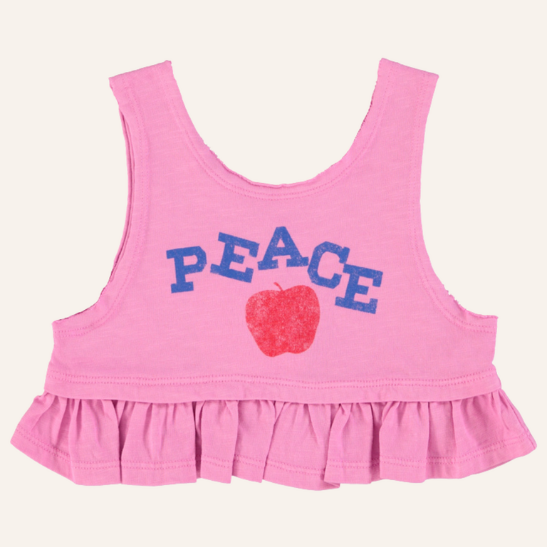 Piupiuchick Piupiuchick Top | Pink w/ peace print