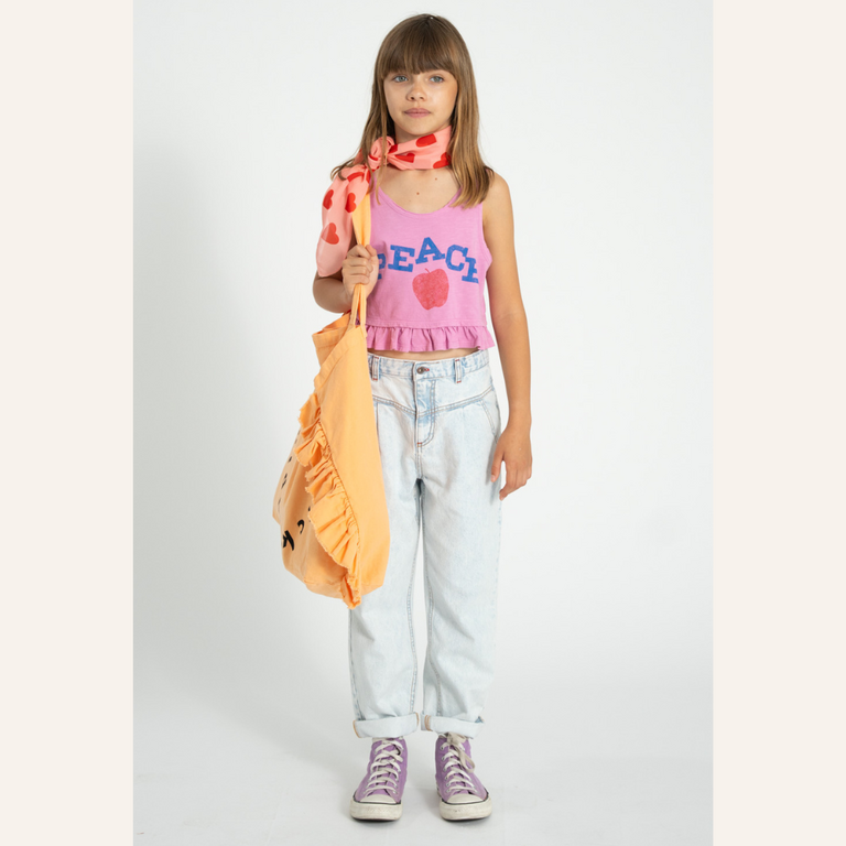 Piupiuchick Piupiuchick Top | Pink w/ peace print