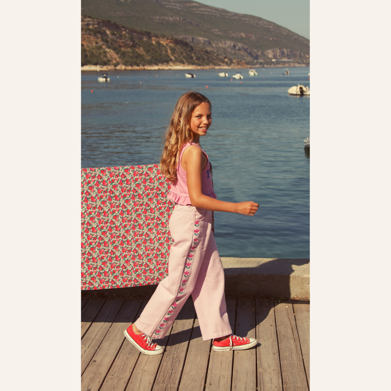 Piupiuchick Piupiuchick Top | Pink w/ peace print