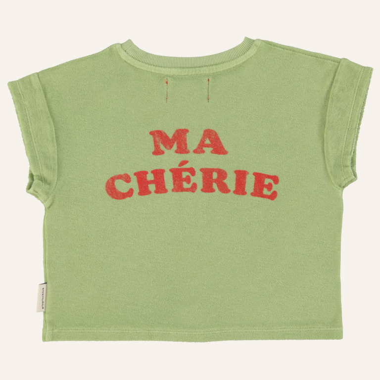 Piupiuchick Piupiuchick T-shirt | Light olive w/ cherry