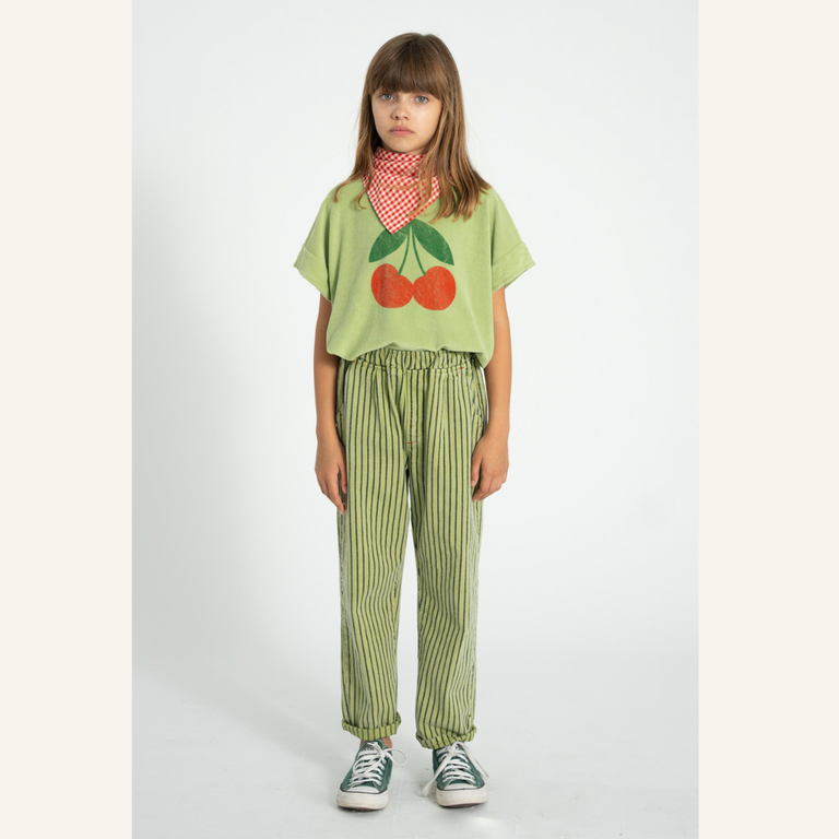Piupiuchick Piupiuchick T-shirt | Light olive w/ cherry