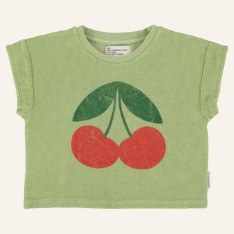 Piupiuchick Piupiuchick T-shirt | Light olive w/ cherry