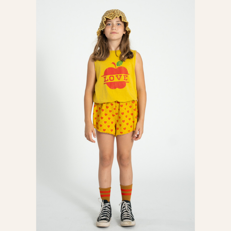 Piupiuchick Piupiuchick Sleeveless top | Mustard w/ apple print