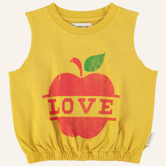 Piupiuchick Piupiuchick Sleeveless top | Mustard w/ apple print