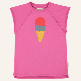 Piupiuchick Piupiuchick T-shirt dress | Fuchsia w/ ice cream