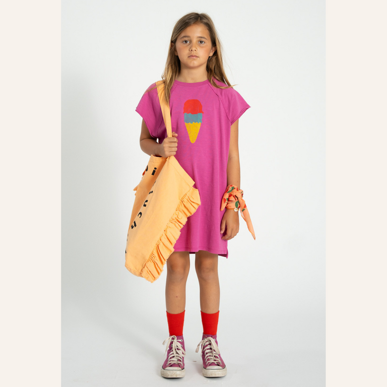 Piupiuchick Piupiuchick T-shirt dress | Fuchsia w/ ice cream