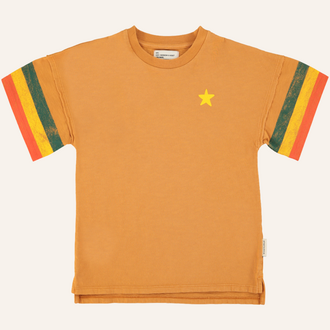 Piupiuchick Piupiuchick T-shirt dress | Camel w/ multicolor stripes