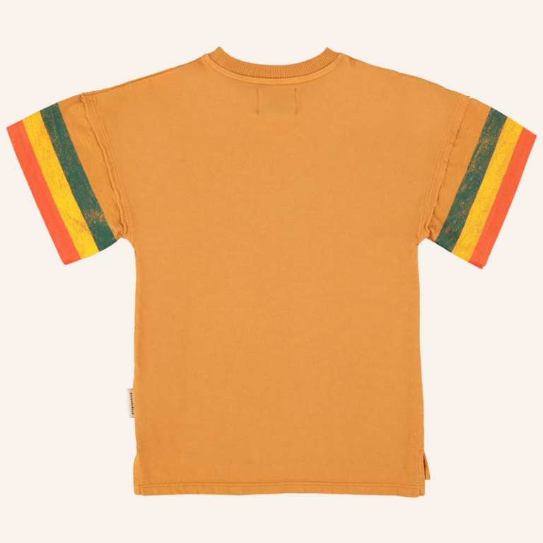 Piupiuchick Piupiuchick T-shirt dress | Camel w/ multicolor stripes