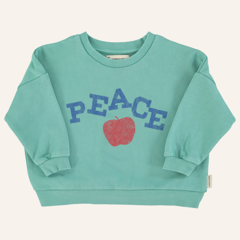 Piupiuchick Piupiuchick Sweatshirt | Turquoise w/ peace print