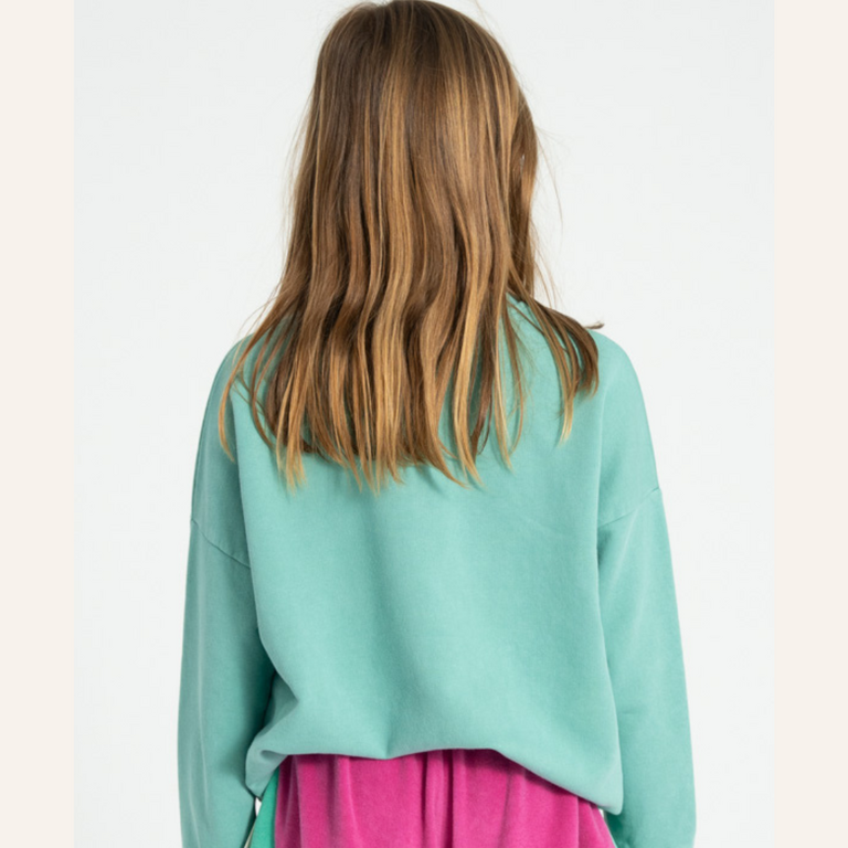 Piupiuchick Piupiuchick Sweatshirt | Turquoise w/ peace print