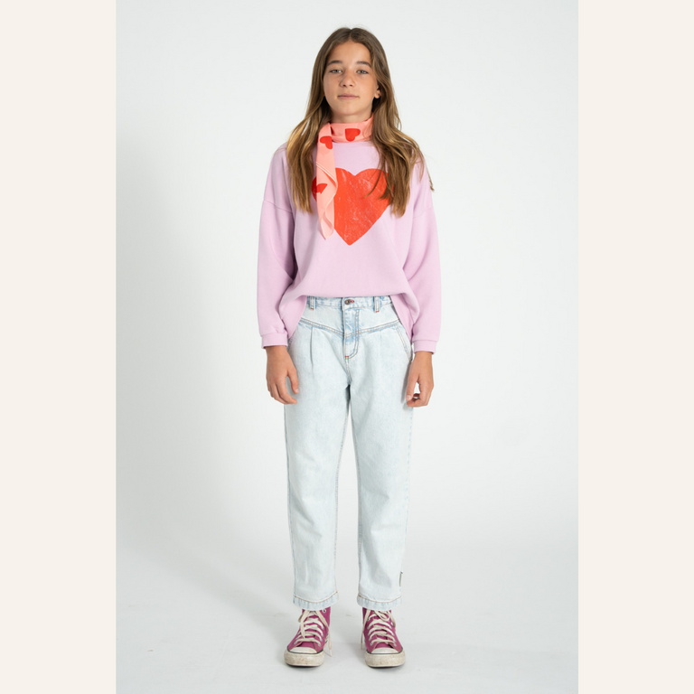 Piupiuchick Piupiuchick Sweatshirt | Lilac w/ red heart print