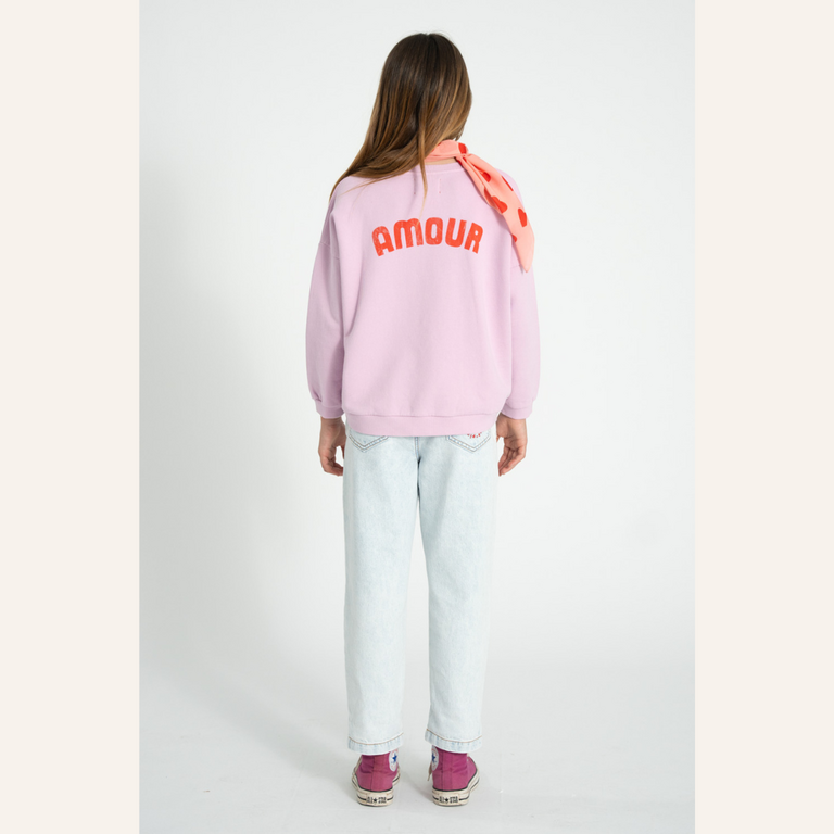 Piupiuchick Piupiuchick Sweatshirt | Lilac w/ red heart print