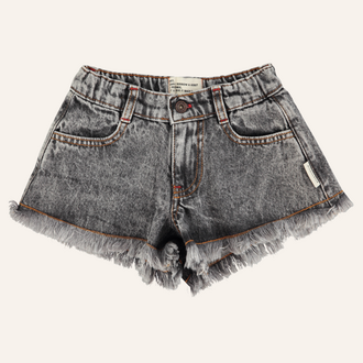 Piupiuchick Piupiuchick Shorts w/fringes | Washed black denim