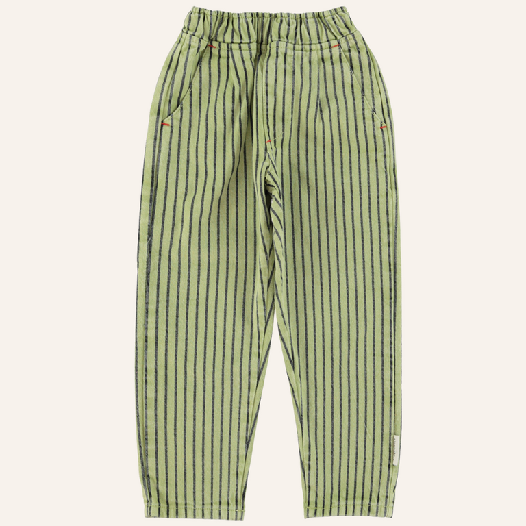 Piupiuchick Piupiuchick Trousers | Green with indigo stripes