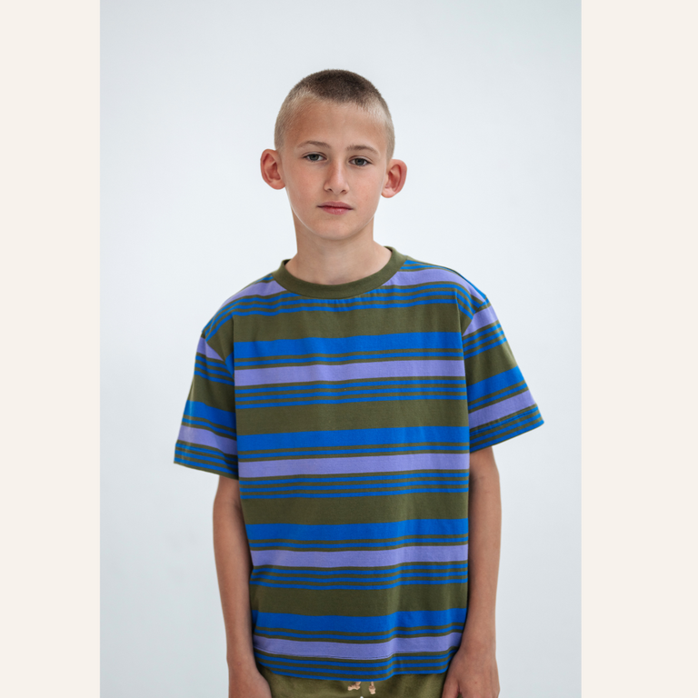 Repose AMS Repose AMS Tee shirt - Khaki bloom stripe