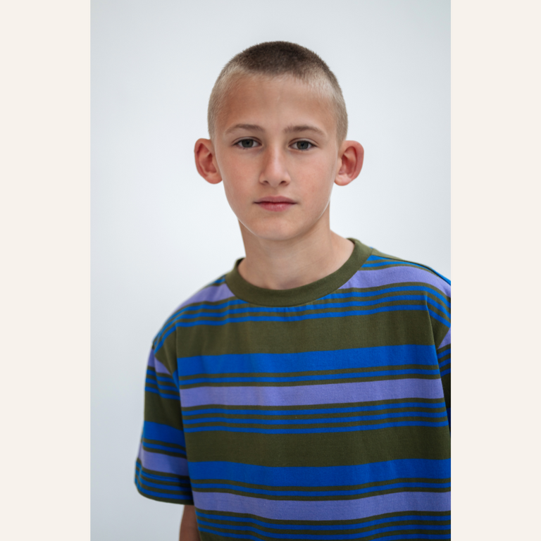 Repose AMS Repose AMS Tee shirt - Khaki bloom stripe