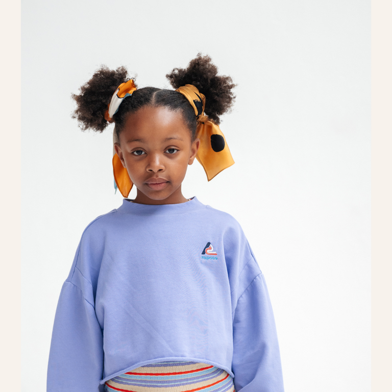 Repose AMS Repose AMS Crop heart sweater - Glacier bloom