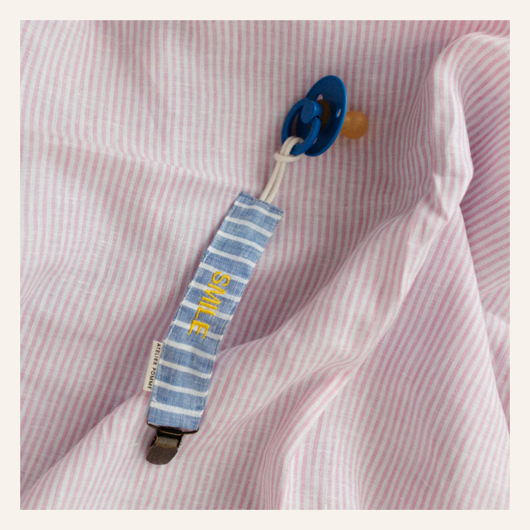 Atelier Pomme Atelier Pomme Pacifier Cord Lovely Linen L'amour | Bonjour Brique